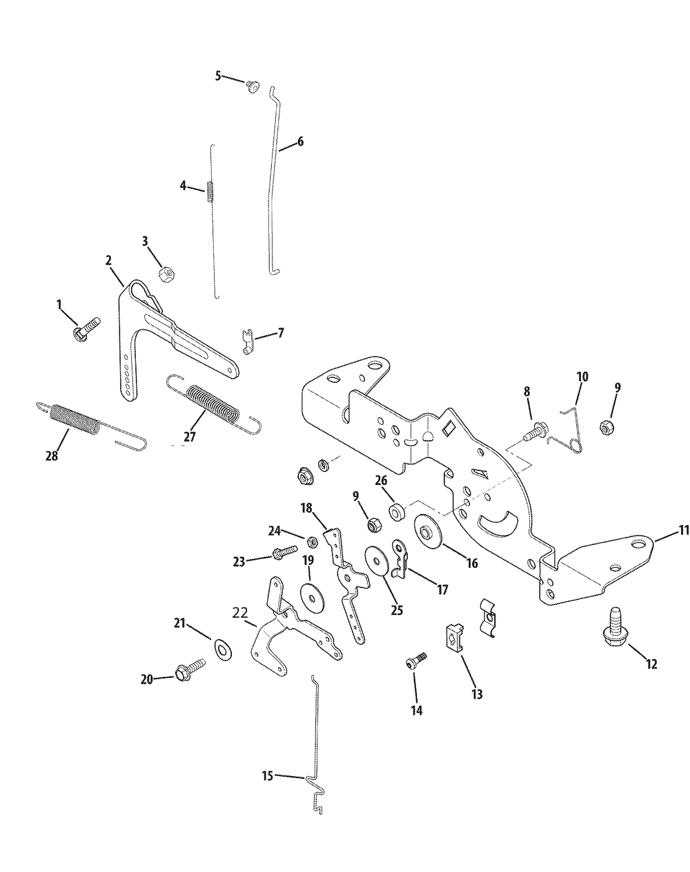Kohler Sv715-3025 Engine Controls Diagram and Parts List for Z-FORCE48 (17BF3AGV-17BF3AGV010)(2010) Cub Cadet Lawn Tractor